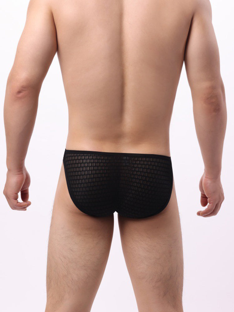 2 Pack Men's Solid-Color Checkered Briefs