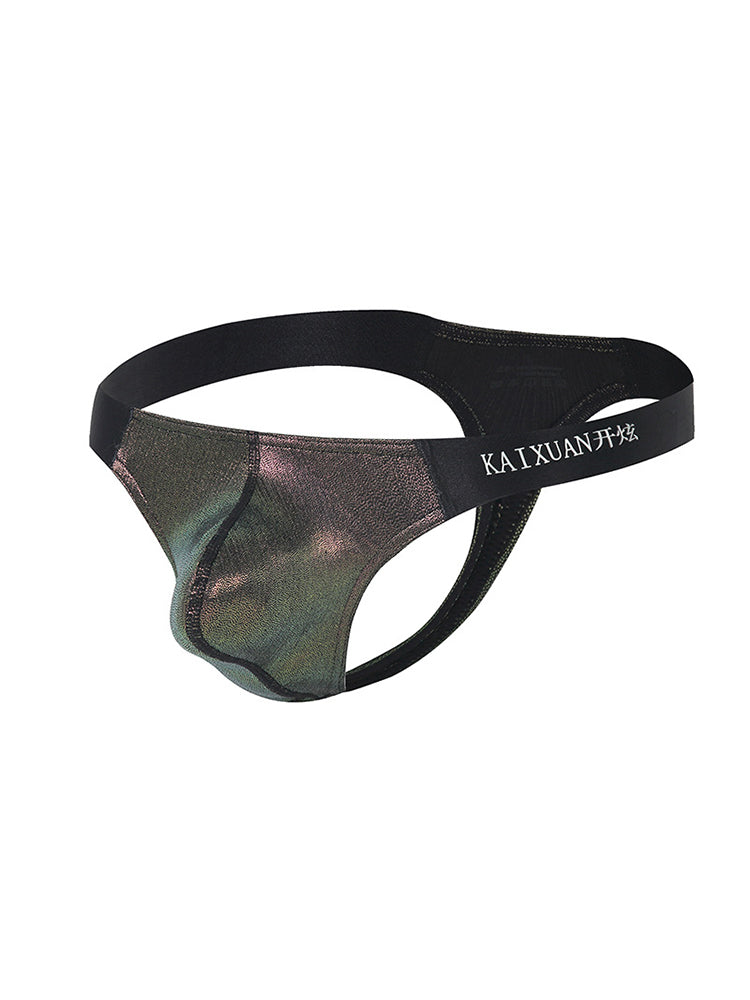 3 Pack Men's Low Waist Transparent Sexy Large Pouch Ice Silk Thong