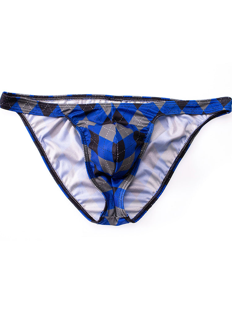 Rhombus Check Pattern Pouch Briefs