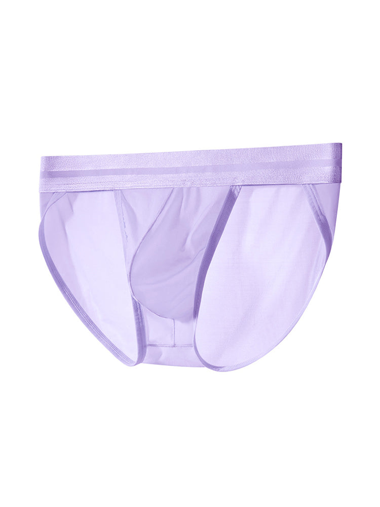 2 Pack Men's Ultra-Soft Ice Silk Quick-Dry Smooth Cooling Briefs