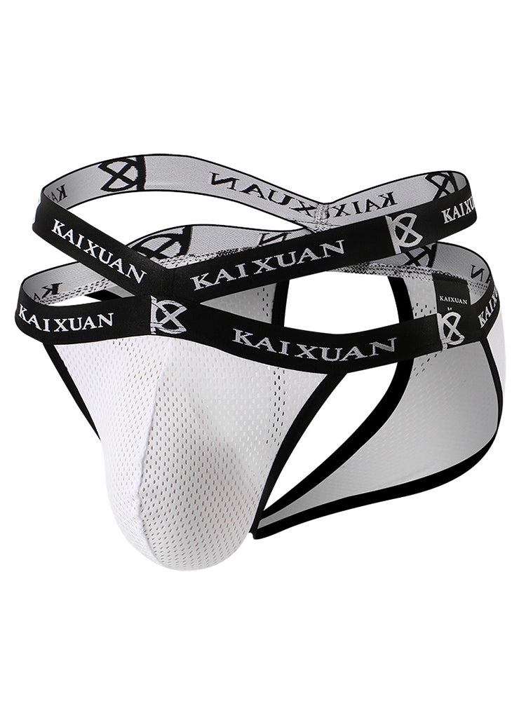 2 Pack Men's Ice Silk Mesh Capsule Pouch Sexy Jockstrap