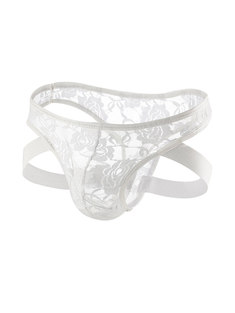 2-pack Men's Lace See-through Thongs