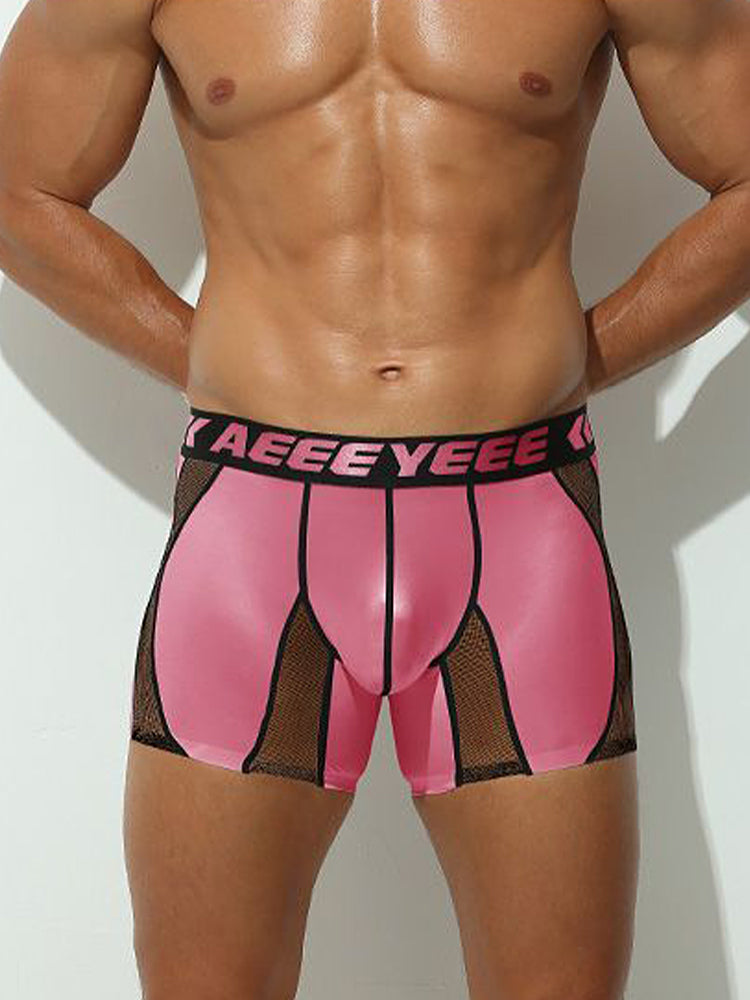 2 Pack Men's Workout Anti-Chafing Quick-Dry & Breathable Mesh Stretch Boxer Briefs