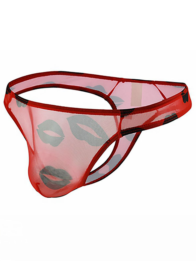3 Pack Sexy Print Low-rise Thongs for Men