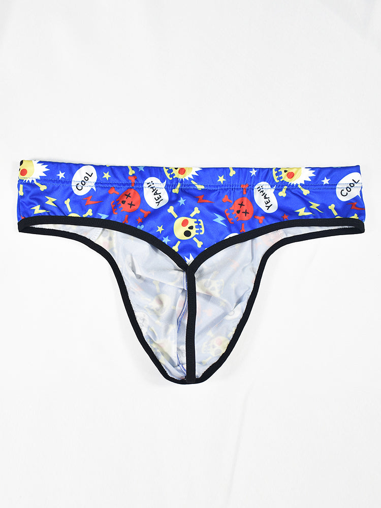3 Pack Men's Skull Print Thong - Edgy & Sexy