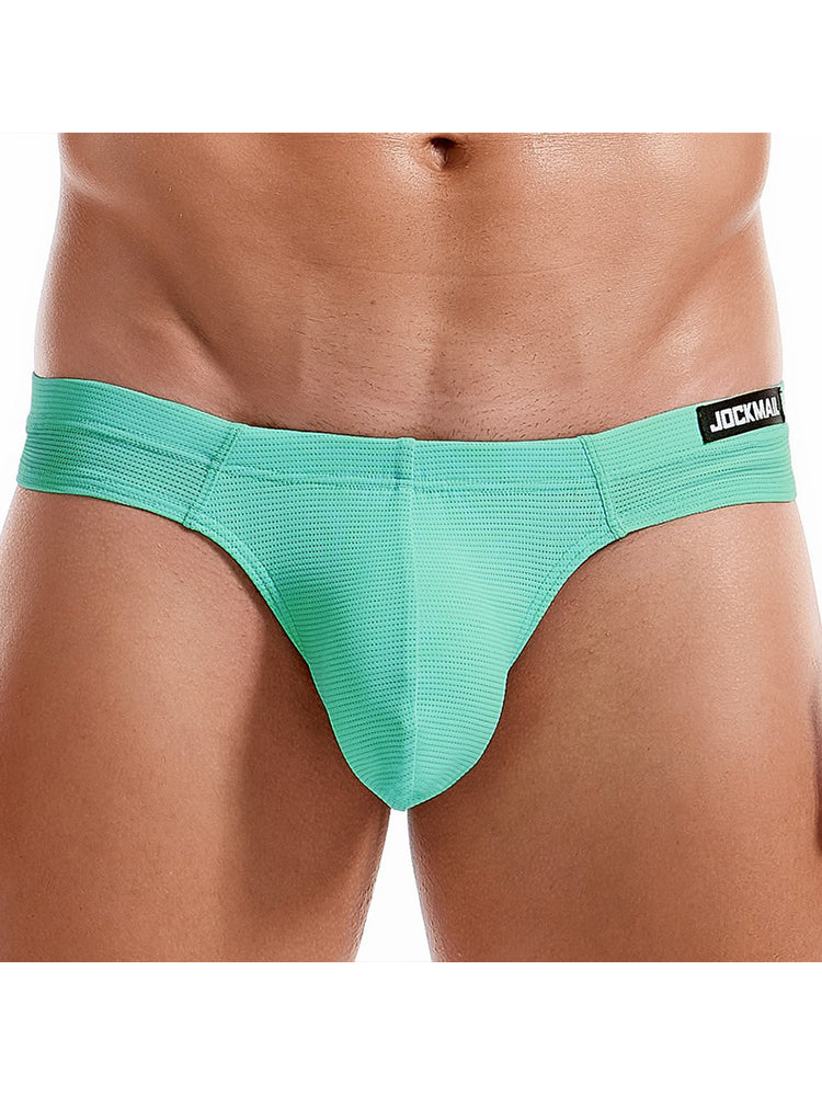 Men's Simple Breathable Mesh Pouch Thong & Strings