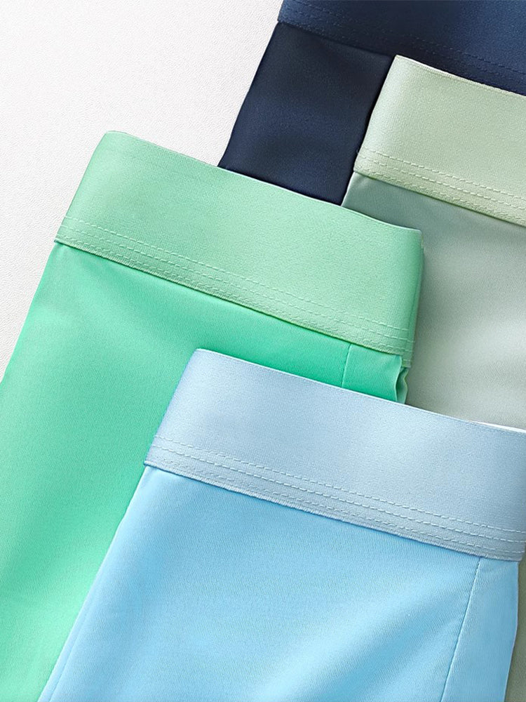 3 Pack Men's Ultra-thin Ice Silk Seamless Solid Trunks