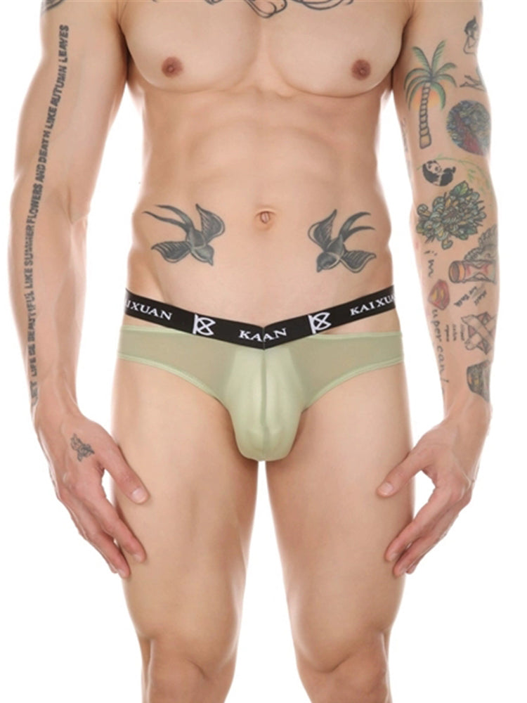 3 Pack Men's Sexy Ice Silk Mesh Breathable Erotic Thong & Strings