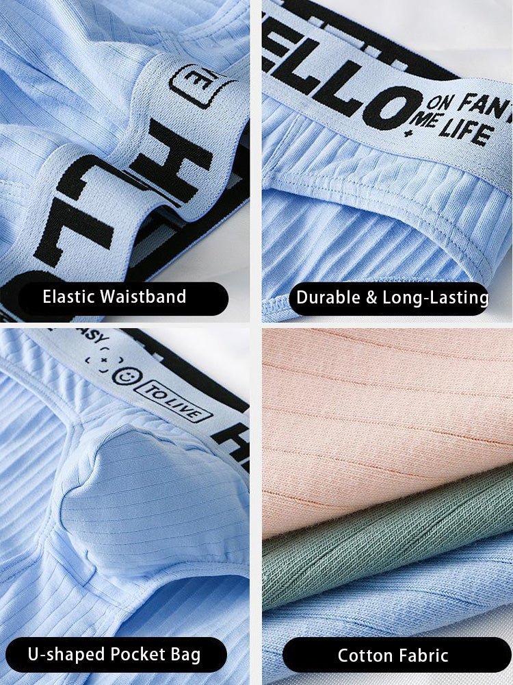 Men's Cotton Ribbed Breathable Briefs with 3D Pouch