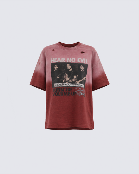 Vintage Band Graphic Distressed T-Shirt
