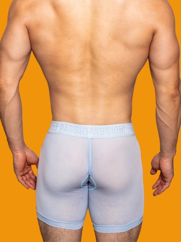 2 Pack Men's Trendy Breathable Ice Silk Boxer Briefs