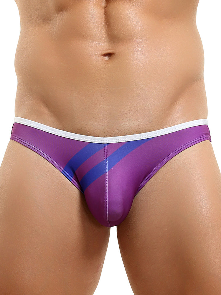 2 Pack Men's Low-rise Vibrant Stripe Bikini