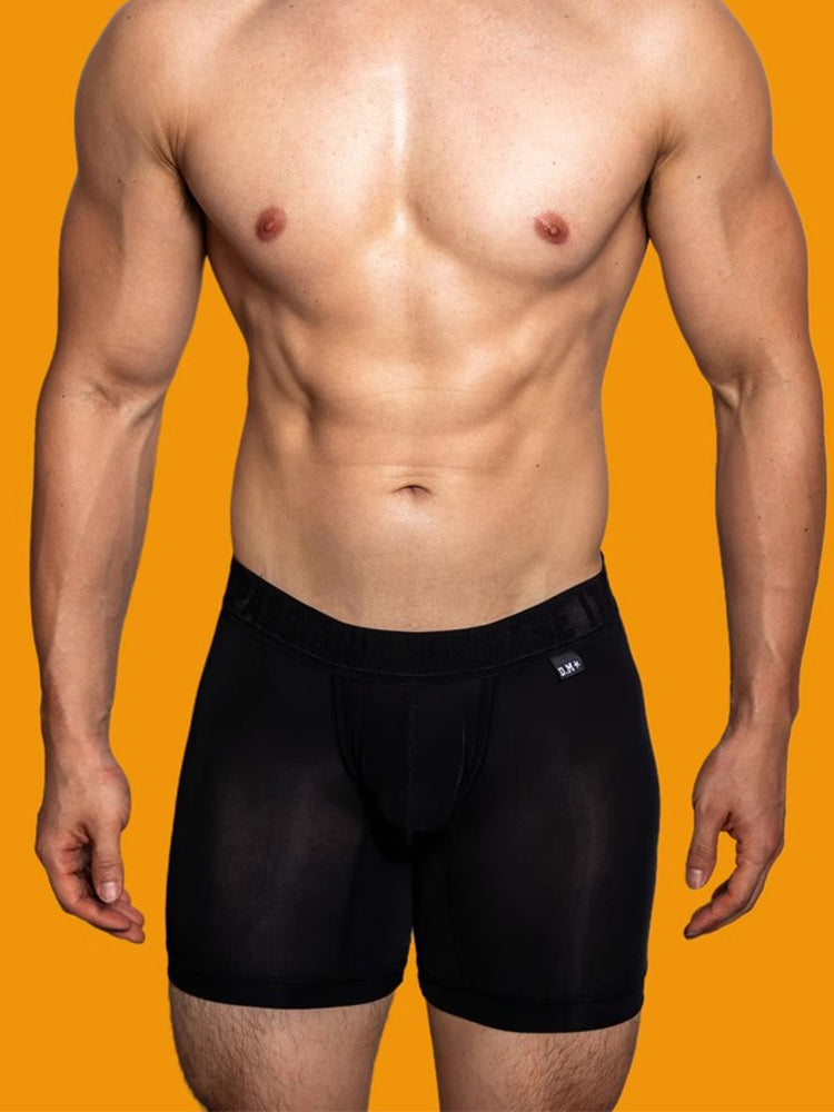 2 Pack Men's Trendy Breathable Ice Silk Boxer Briefs