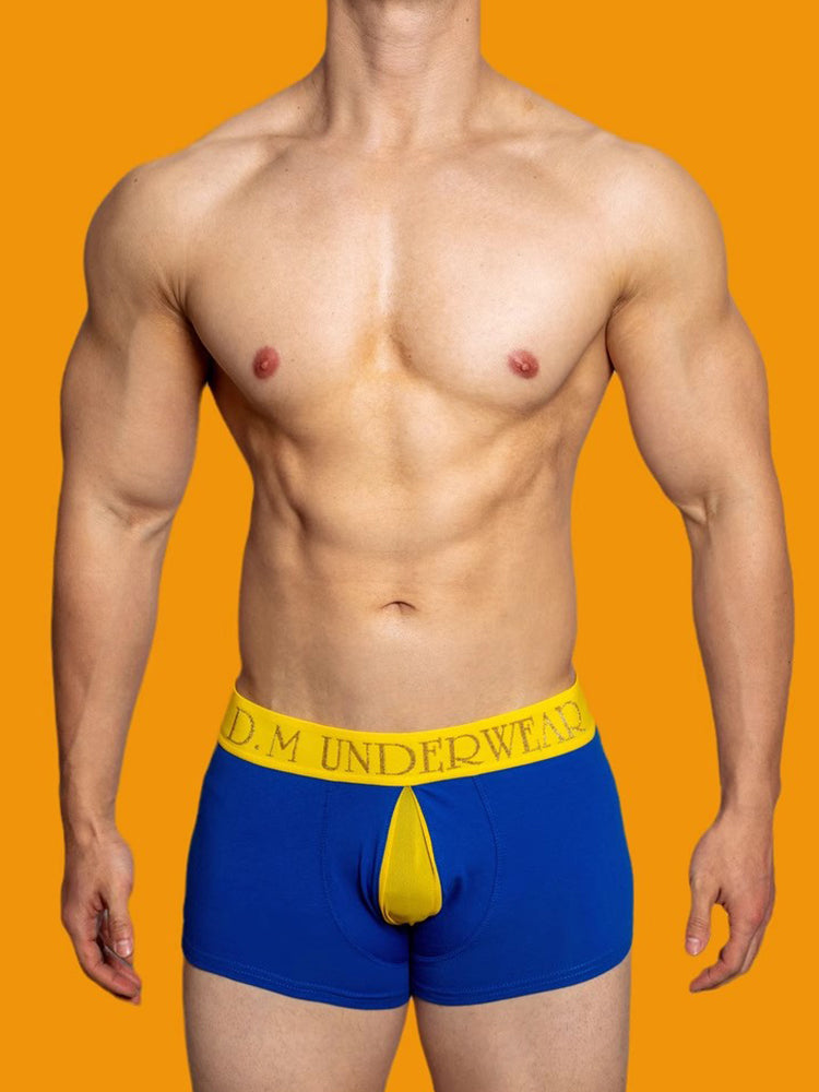 2 Pack Men's Mesh Transparent Open-Cut Cotton Mesh Trunks