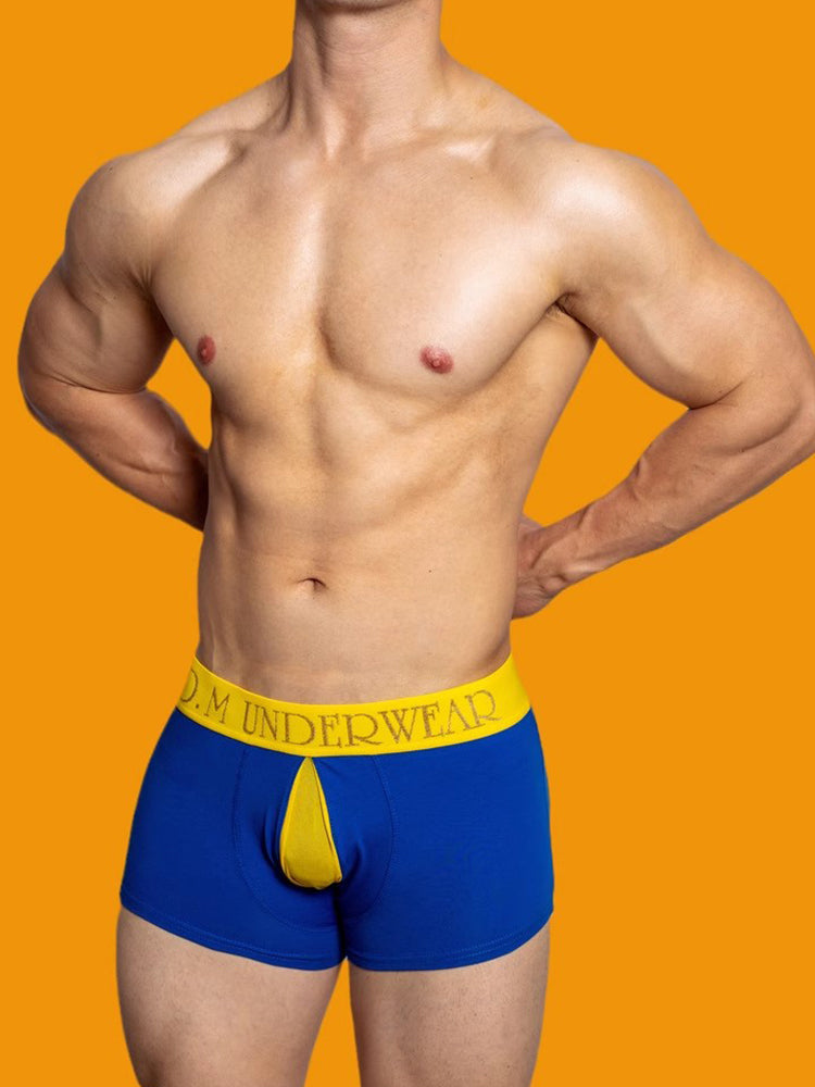 2 Pack Men's Mesh Transparent Open-Cut Cotton Mesh Trunks