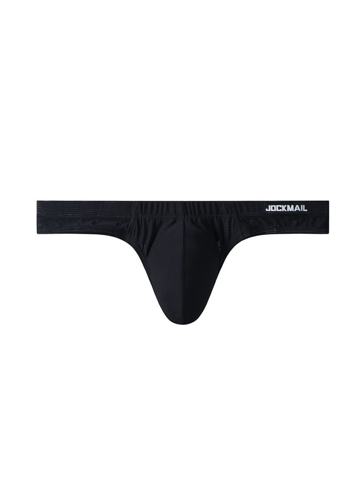 Men's Simple Breathable Mesh Pouch Thong & Strings