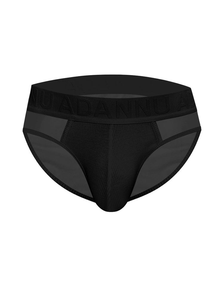 2-pack Men's Sexy Semi-transparent Ribbed Briefs