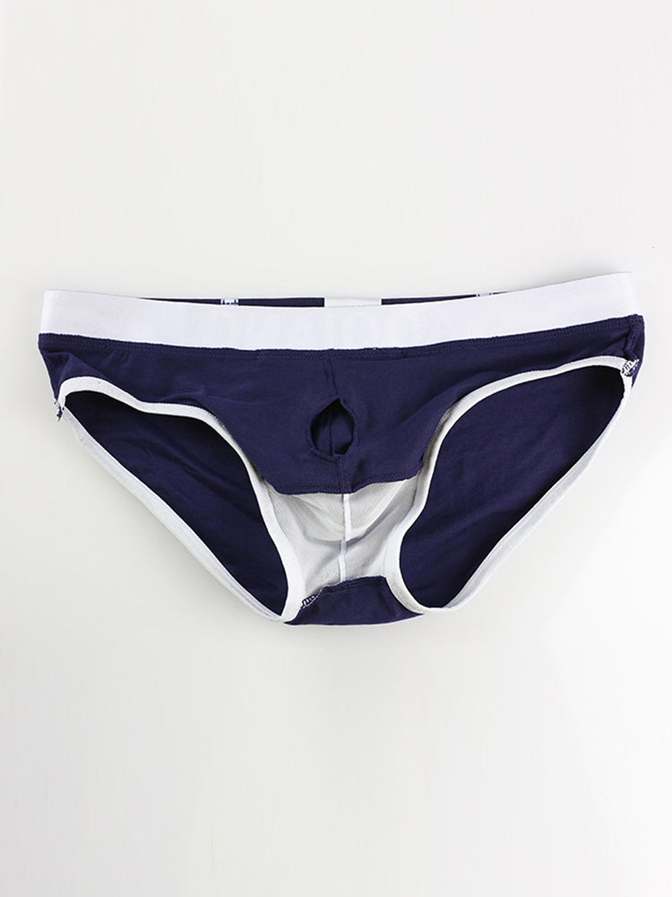 Men's Breathable Cotton Pouch Briefs with Fly