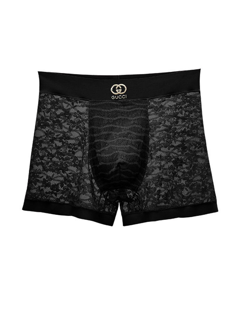 Men's Mid-Rise Sexy Seamless Lace Trunks