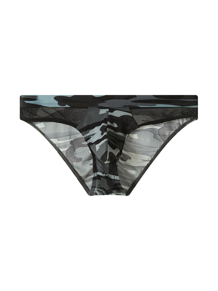 2 Pack Men's Classic Camo Mesh U-Shaped Pouch Breathable Briefs