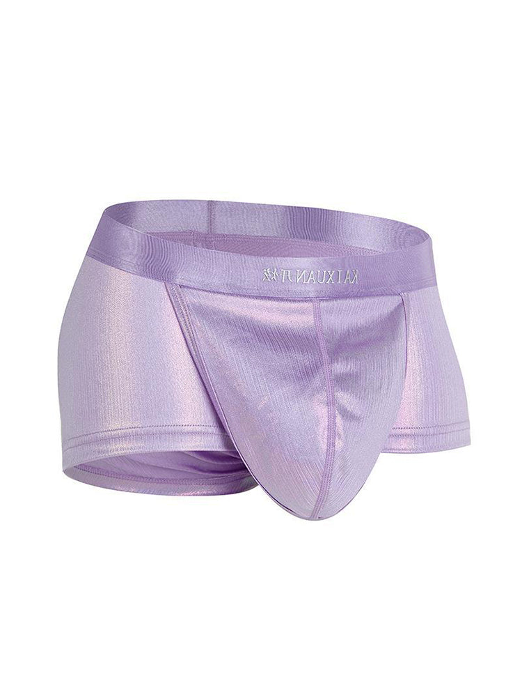 Men's Metallic Glossy Big Pouch Boxer with Fly