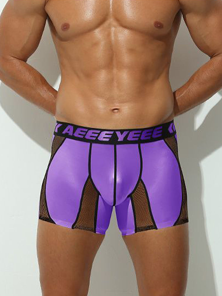 2 Pack Men's Workout Anti-Chafing Quick-Dry & Breathable Mesh Stretch Boxer Briefs