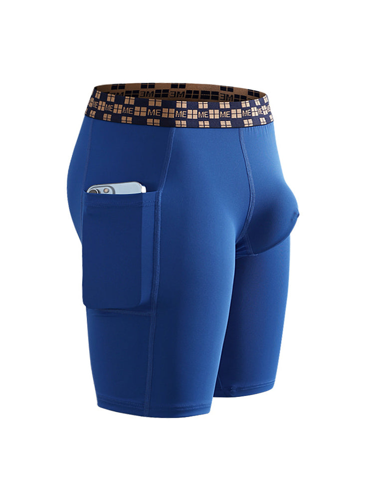 2 Pack Men’s Compression Boxer Shorts with Side Pocket