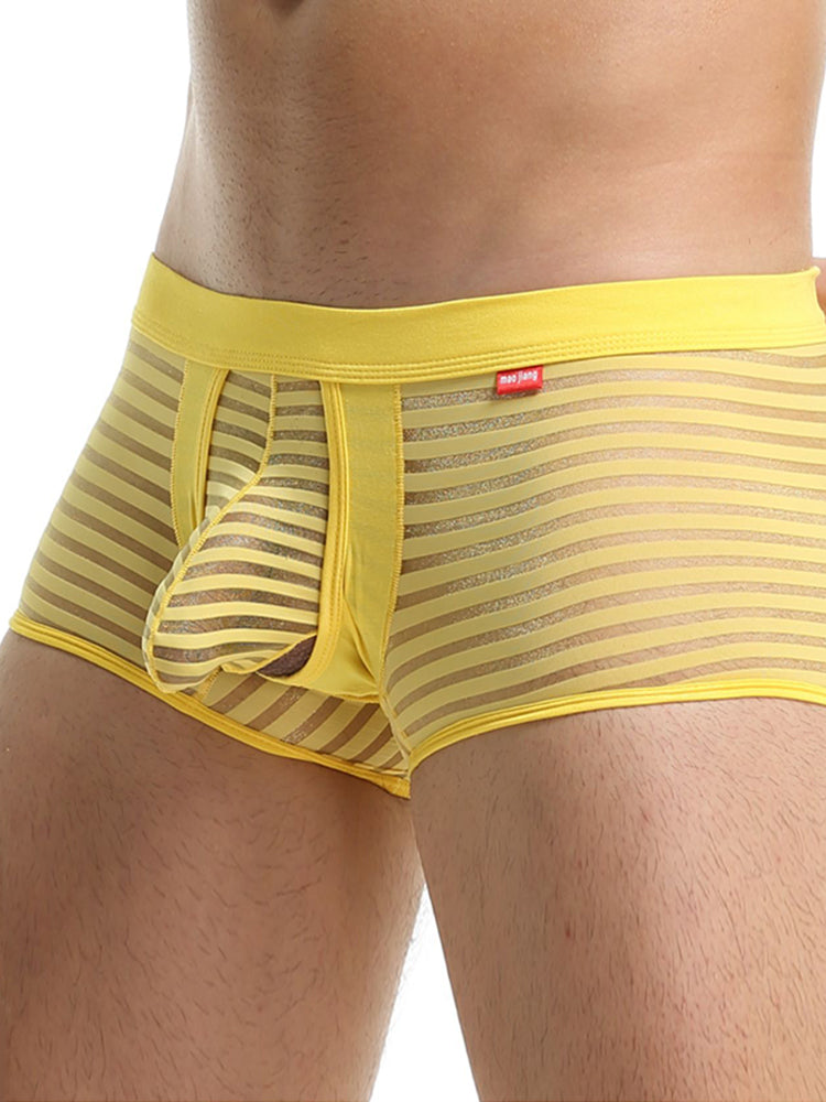 Men’s Sexy Striped Hollow Jockstrap With Separate Pouch