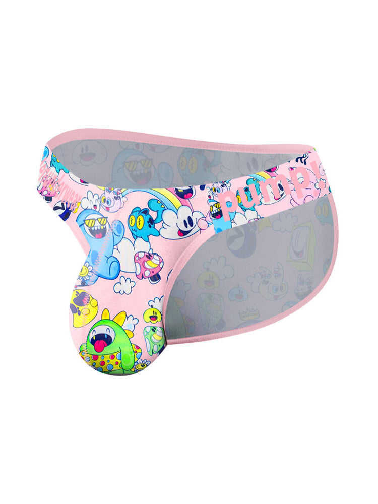 2 Pack Men's Cartoon High-Cut Breathable Bikini