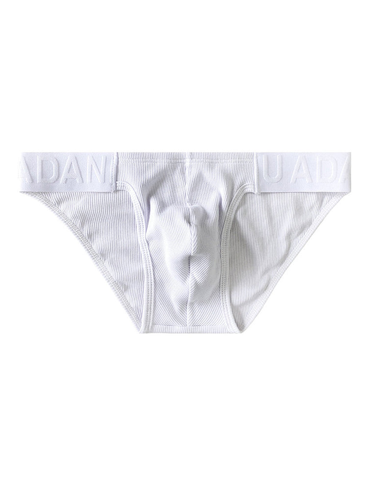 2 Pack Men's Low-Rise High-Cut Ribbed Cotton Bikini