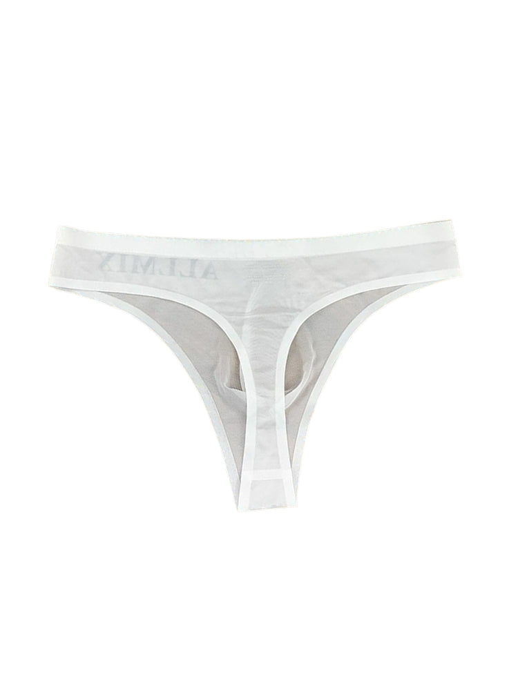 4-pack Men's Sexy Solid Color Letter Seamless Thong