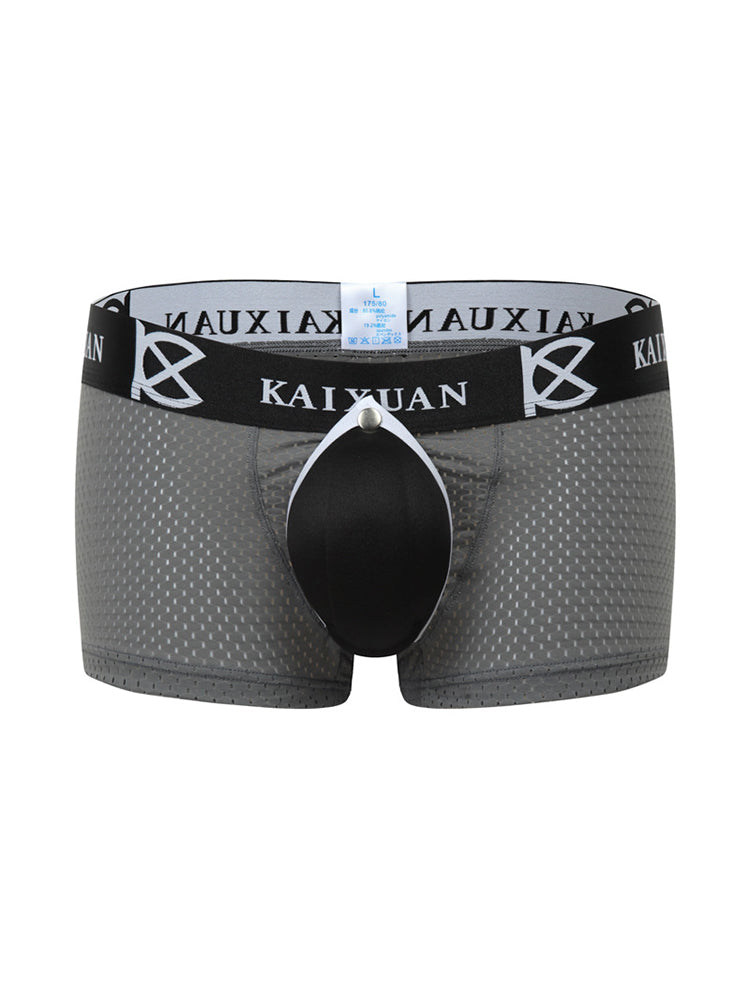 2-pack Men's Sexy Detachable Curled Cup Snap Hip Boxer Briefs