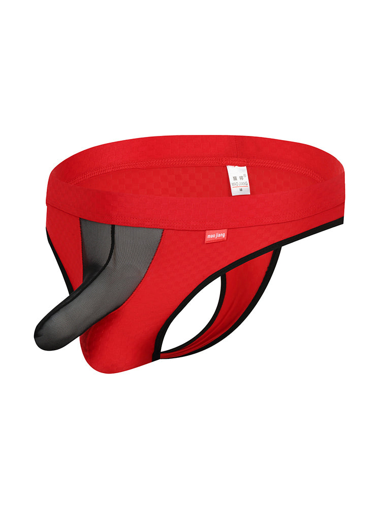 2 Pack Men's Sexy Thongs with Transparent Elephant Trunk