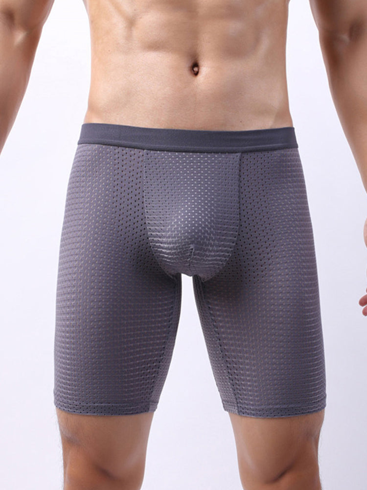 3 Pack Men’s Anti-chafing Mesh Long Boxer Briefs