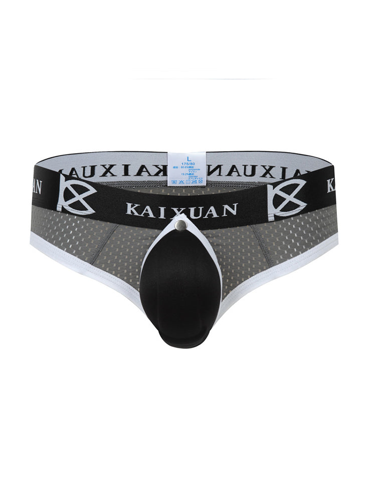 2 Pack Men's Breathable Mesh Removable U-Shaped Pocket Thongs