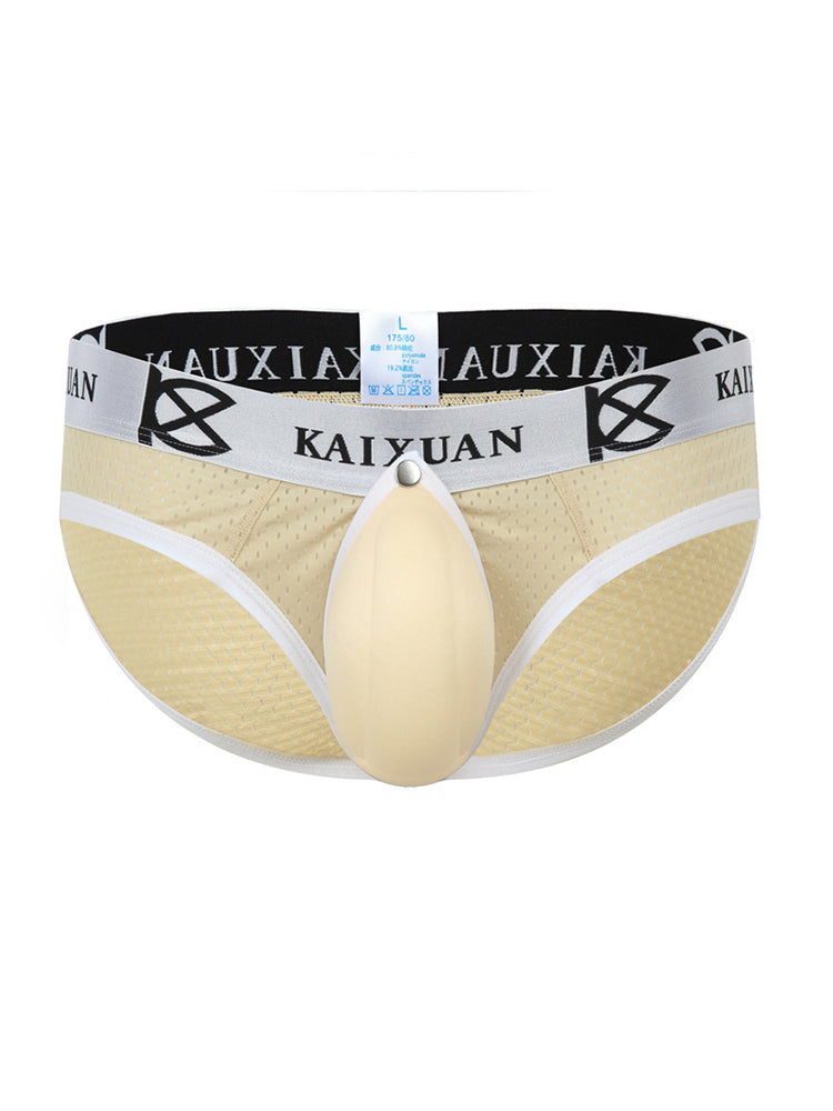 2 Pack Men's Sexy Mesh Front Opening Sponge Coaster Briefs