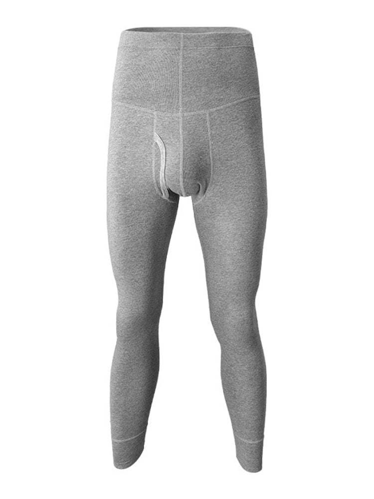 Men's High-rise Cotton Thermal Bottoms With Fly