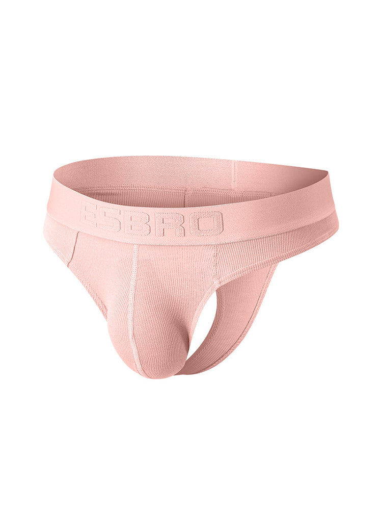 2 Pack Men's Ribbed Butt-Lifting U-Pouch Sexy Thong