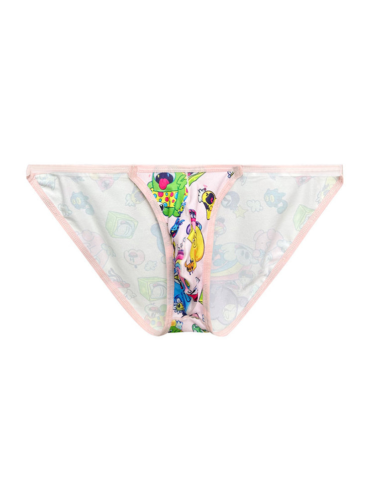 2 Pack Men's Trendy Printed Cartoon Comfortable and Breathable Bikini