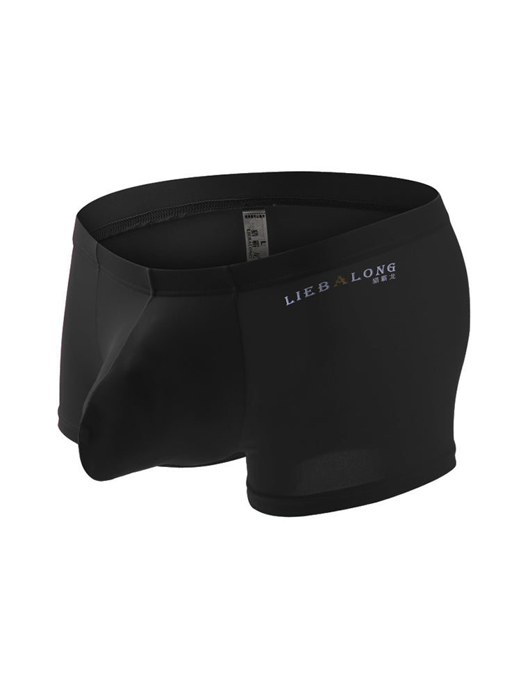 3 Pack Men's Breathable Ice Silk Double-Layered Big Pouch Sexy Boxer Briefs