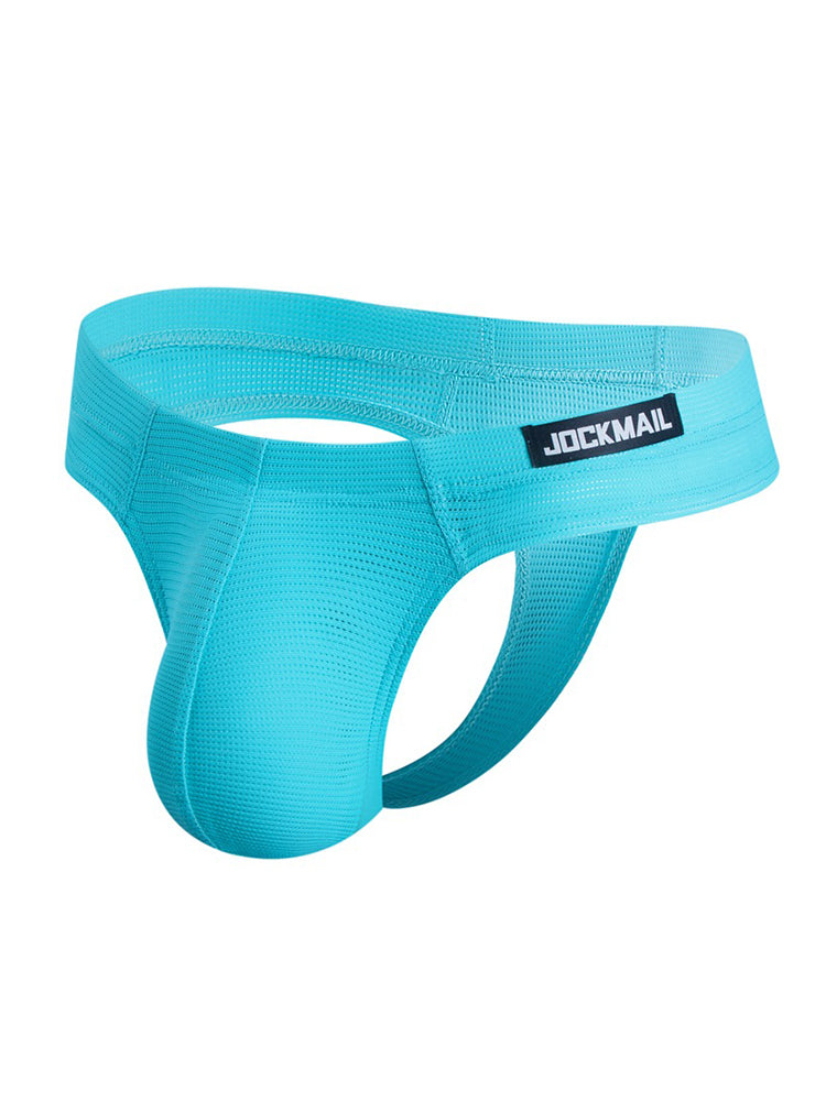 Men's Simple Breathable Mesh Pouch Thong & Strings