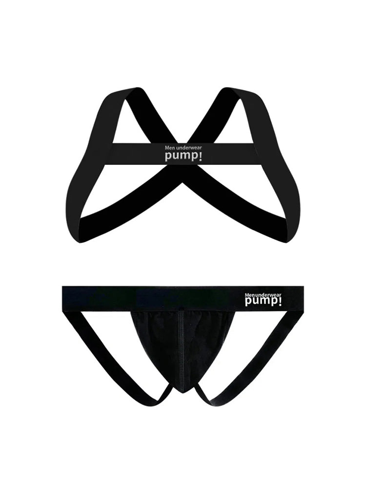 Men's Sporty Cut Anti-Chafing Stretch Fit Shoulder Strap & Underwear