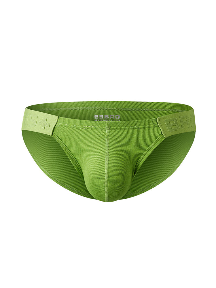 2 Pack Men's Solid Color Low Rise Sweat-Absorbent Large U-Shaped Small Pocket Briefs
