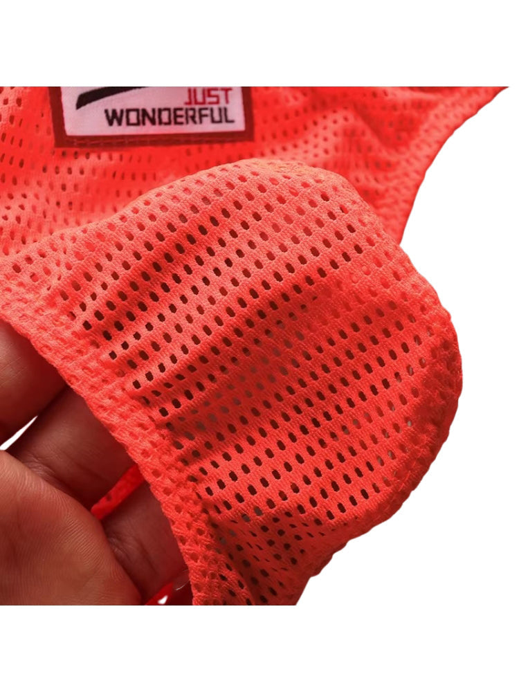 2 Pack Men's Sexy Breathable Mesh Thongs with High Stretch