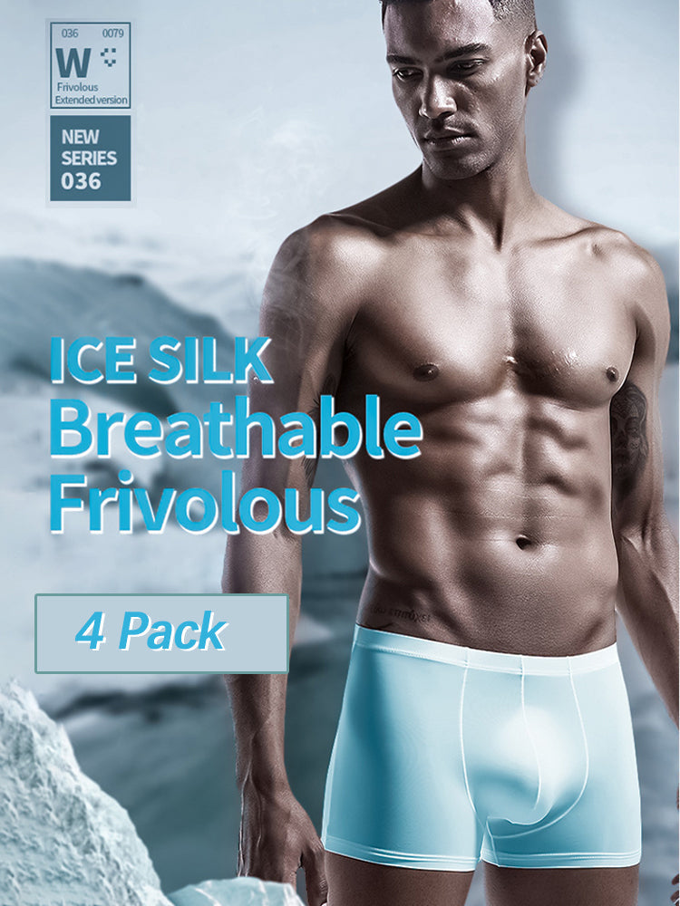 4 Pack Cooling Silk Bulge Pouch Men's Underwear