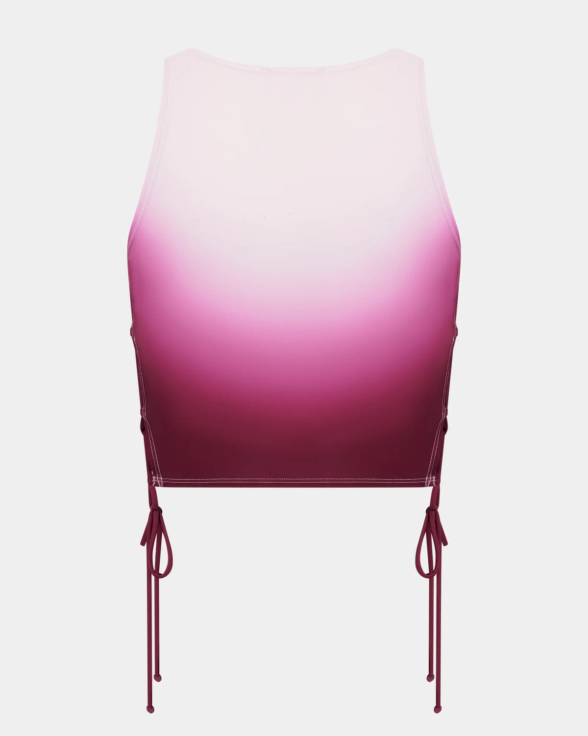 Lace Up Crop Top Pink Gradient