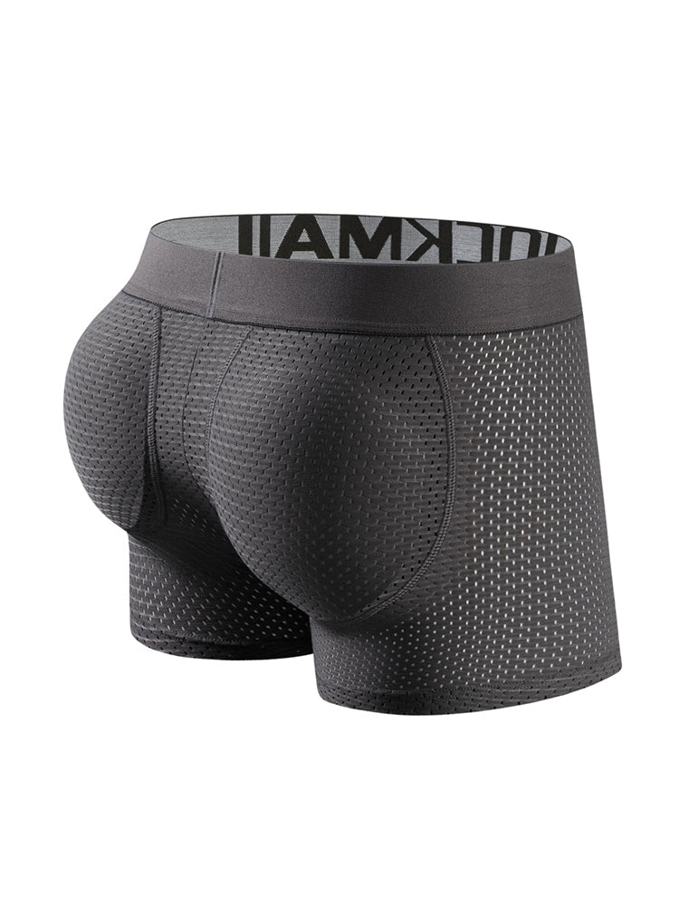 Sponge Cushion Mesh Buttock Boxer Briefs
