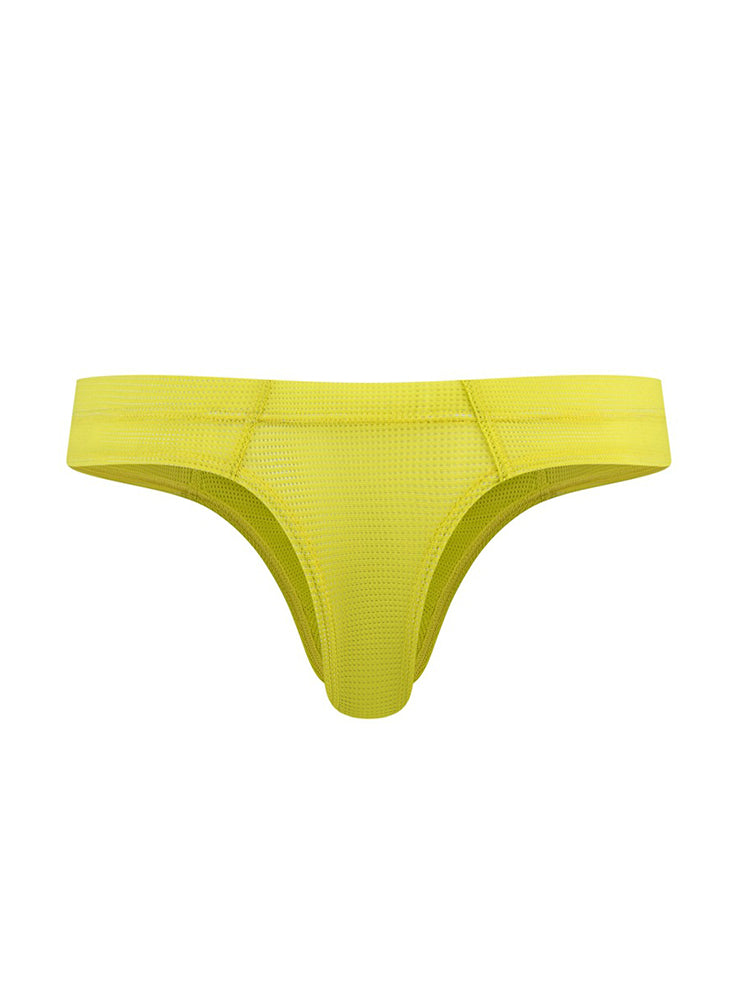 Men's Simple Breathable Mesh Pouch Thong & Strings