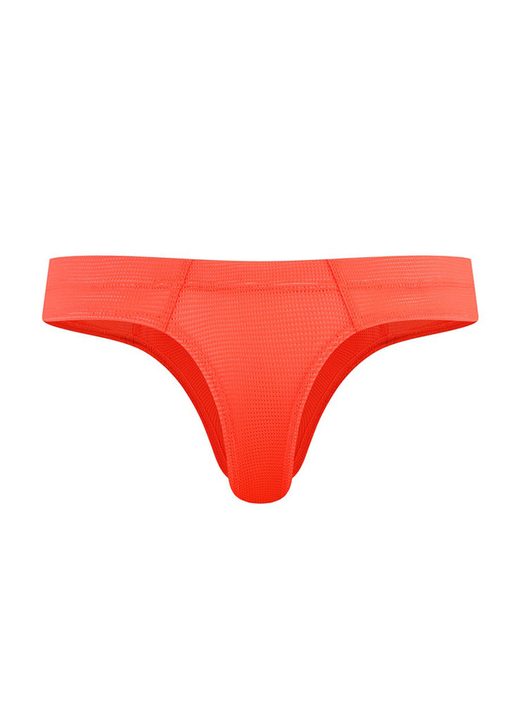 Men's Simple Breathable Mesh Pouch Thong & Strings