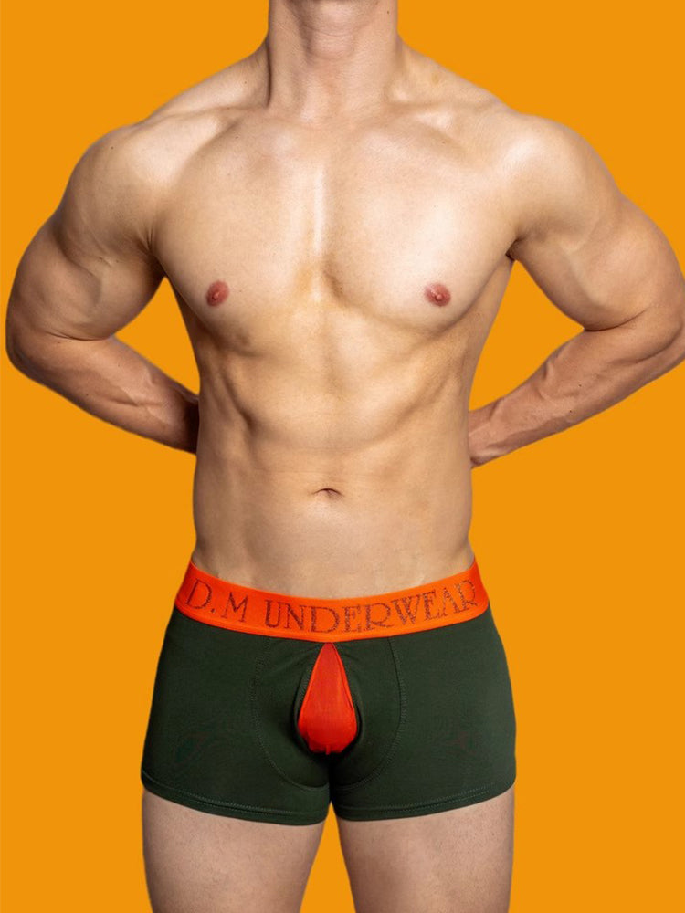 2 Pack Men's Mesh Transparent Open-Cut Cotton Mesh Trunks